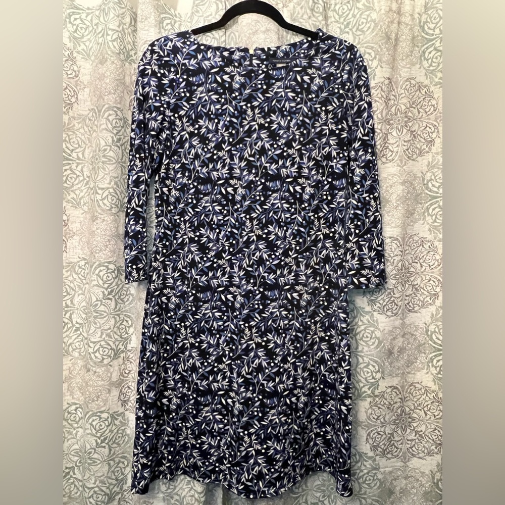 Tommy Hilfiger Navy Blue patterned 3/4 Sleeve Dress Size 6